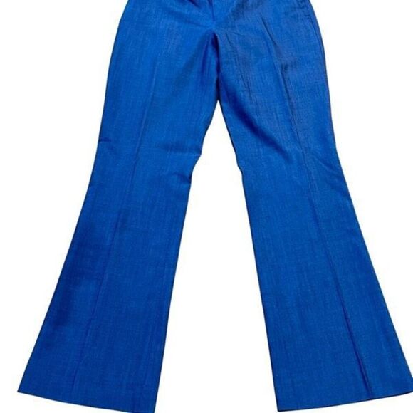 Banana Republic The Martin Fit Wool Low Rise Wide Leg Blue Dress Pants Size 0 - Picture 1 of 4
